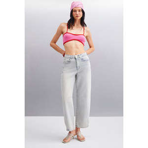 ETHIQUET ROSALINDA Bustier de tela elástica acanalada con ribetes en contraste para mujer - Product Image 5