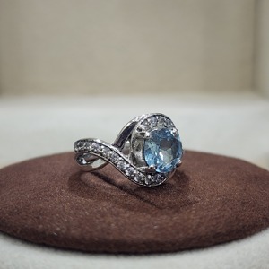 Anillo Vintage de lujo antiguo, la mejor calidad, Plata de Ley 925 con Topacio Azul, piedra preciosa, anillo de diseñador hecho a mano, Eternity Vermeil - Product Image 5