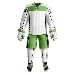 Conjunto de Uniforme de Hockey sobre Hielo Personalizado con Sublimación, Totalmente Transpirable, Elástico en Cuatro Direcciones, con Pedrería, para Adultos, Tejido Ecológico - Product Image 4