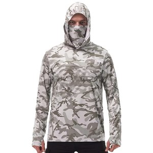Sweat à capuche de pêche Performance en plein air personnalisé UPF 50 chemise de protection solaire à manches longues séchage rapide coupe ample sweat à capuche de pêche avec service OEM - Product Image 1