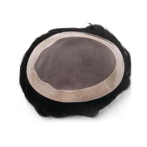 Wholesale Various Colors Factory Manufacturer's Free Sample Remy Hair 8-Inch Natural Virgin Human Hairline for <b>Men</b> Bangladesh - Product Image 2