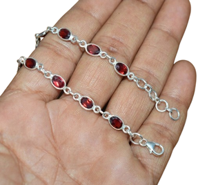 Jewelry For <b>Women</b> <b>Silver</b> Boho Style <b>Bracelet</b> Jewelry 925 <b>Sterling</b> <b>Silver</b> Garnet Gemstone Trending Handmade <b>Bracelet</b> Gift Love - Product Image 1