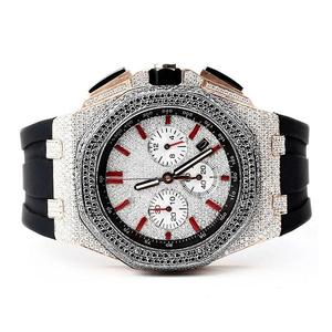 Montre en diamant Moissanite de qualité supérieure, cadran glacé brillant, bracelet en acier inoxydable durable, style hip-hop, bijou chronomètre - Product Image 1