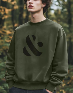 Meilleure qualité Logo personnalisé surdimensionné en caoutchouc sérigraphié col rond hommes sweat-shirt 480 GSM 100% coton polaire lourd - Product Image 1