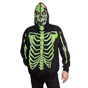 2023 Fabricante personalizado 100% Algodón French Terry Hombres Sudadera con capucha de gran tamaño Cara completa Diseño con cremallera - Product Image 2