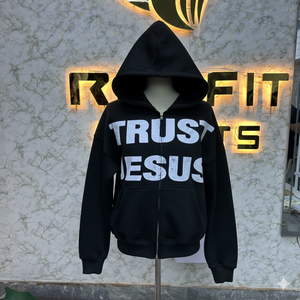 Calidad superior Mejor material Personalizado Hacer último diseño Su propio estilo Logotipo privado Precio barato Impresión de pantalla Cremallera Sudaderas con capucha - Product Image 1
