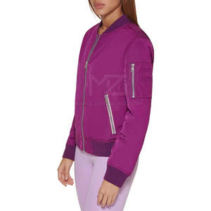 Chaqueta Bomber Oversize de Mujer con Cuello Alto de Punto de Poliéster 2026, Ropa Casual Personalizada - Product Image 3