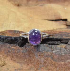 Oval Amethyst 925 Sterling Silver Ring Handmade February Birthstone Gemstone Jewelry Elegant Gifts Women - Product Image 2