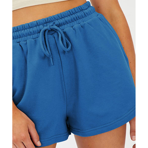 Women's Summer Casual Knit Shorts <b>Rolled</b> Side Drawstring Sweatpants Featuring Plus Size Custom Logo Pocket Button Decoration - Product Image 2