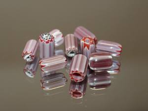 Perles de verre au chalumeau en cristal à motif chevron vintage très à collectionner pour la fabrication de bijoux perles de commerce africaines rares - Product Image 3