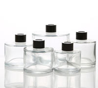 Bouteille en verre transparent de 50 ml avec fond épais et forme plate |   Diffuseur de parfum en verre avec compte-gouttes pour poudre libre, personnalisable avec logo et marquage à chaud