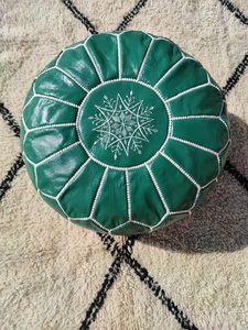 Pouf ottoman artisanal en cuir véritable, coussin de sol bohème, design artisanal, écologique, doux, pliable, décoration intérieure, entrepôt - Product Image 5