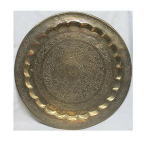 Bordure unique Plaque de charge en laiton Forme ronde Taille personnalisée Décor de mariage Antique Sous Plaque de charge Bon prix - Product Image 2