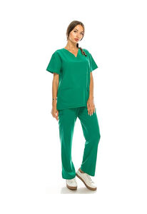 เสื้อสครับแบบยูนิเซ็กซ์ที่ดูดซับความชื้นได้ดี ผ้าแคนวาสยืดหยุ่น พร้อมแถบยางยืดด้านข้าง ปรับแต่งได้ เหมาะสำหรับงานด้านการแพทย์ - Product Image 3