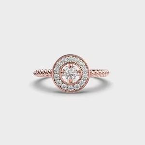 แหวนหมั้นเพชรที่ออกแบบมาเฉพาะสำหรับเด็กผู้หญิงสีทองพร้อมเพชรโมอิสและห้องปฏิบัติการ - Product Image 1