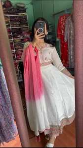 Vêtements ethniques indiens et pakistanais Antra Lifestyle, salwar kameez en georgette avec travail de sequins lourd, coupe régulière élégante, pour mariage et fêtes - Product Image 2