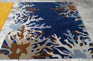 Tapis en laine tufté à la main de haute qualité belle conception brodée de fleurs bleues Style de luxe maison hôtel bureau cible en gros - Product Image 2