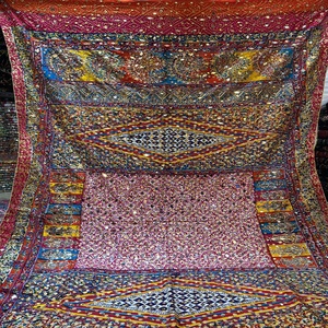 Châles de travail en miroir brodé lourd de haute qualité pour Panjabi femmes Banarsi Duppatta châles hiver foulards ethniques bas prix - Product Image 1