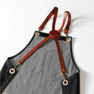 High Quality Unisex Barber Apron Customized Logo Canvas Stylist Barber <b>Tool</b> Pocket Aprons Waterproof <b>Bbq</b> Kitchen Cleaning Use - Product Image 6