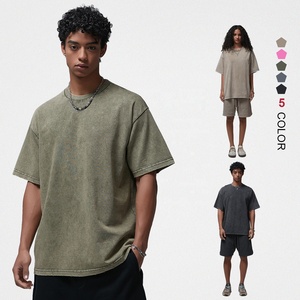 Wholesale Custom 275gsm Blank Vintage high quality <b>t</b>-Shirts Distressed Oversized <b>T</b>-shirt for Men's 2026 - Product Image 1