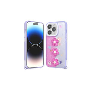 เน็ตซี่ ลักชัวรี กลิตเตอร์ ลิควิด ควิกแซนด์เคสโทรศัพท์สำหรับ 14 โปรพลัส ซิลิโคนเคลือบลายนูนซาฟา เซฟเซ่ขนาด 6.1 นิ้วกันกระแทก - Product Image 1