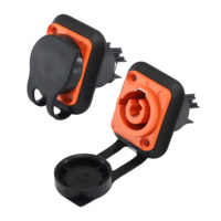 Connecteur d'alimentation CA robuste pour éclairage de scène extérieur, prise d'entrée IP65 orange résistante aux UV pour mur vidéo LED et audio