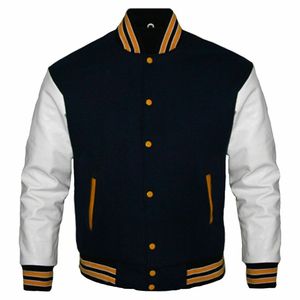 Veste pour hommes de style décontracté de haute qualité Baseball Letterman à bas prix manches en cuir couleur personnalisée fabriquée au Pakistan - Product Image 1