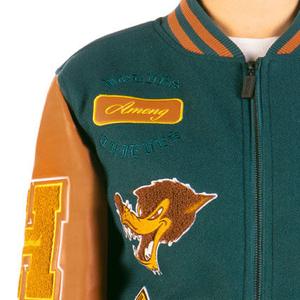 Vêtements de rue personnalisés avec logo, broderie en chenille de haute qualité, toile d'hiver, antibactérien, respirant, bomber, lettreman, baseball - Product Image 6