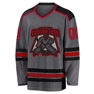 Maillots de hockey sur glace respirants avec impression de logo personnalisé, couleurs personnalisées, 100% polyester, service OEM, vêtements d'équipe - Product Image 6