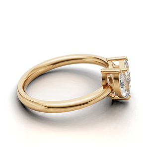Anillo Toi Et Moi con Diamante Cultivado en Laboratorio Certificado por IGI, Oro Amarillo/Blanco y Rosa de 18K, Corte Princesa y Marquesa, Anillo de Compromiso - Product Image 4