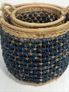 Cestas de lavandería de jacinto de agua rústico, cestas de mimbre Natural hechas a mano de Vietnam con asas para almacenamiento de ropa sucia - Product Image 5