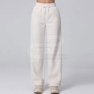 Pantalones Jogger de cintura elástica para mujer, pantalones ligeros de algodón suave para uso diario, pantalones formales de pierna ancha para mujer - Product Image 2