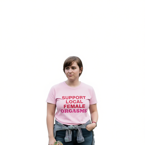 Camiseta Rosa de Apoyo al Orgasmo Femenino Local, Unisex, Cuello Redondo, Manga Corta, Ropa Promocional para Adultos - Product Image 3