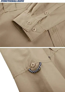 Streetwear d'été pour hommes Chemises cargo décontractées à manches et col vintage Chemises d'extérieur Blouses - Product Image 4