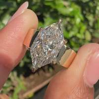 Bague solitaire en diamant marquise néerlandaise de 4 carats avec sertissage à six griffes, clarté VS1, certifiée IGI, pour fiançailles féminines