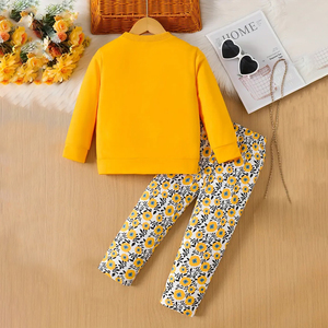 Conjunto Deportivo de Invierno de Alta Calidad para Niñas, Dos Piezas, Sudadera y Pantalón, Mezcla de Algodón - Product Image 2