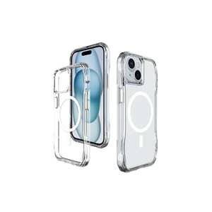 Coque transparente compatible MagSafe pour iPhone 15, style brillant, fine et protectrice en silicone, compatible Tecno - Product Image 4