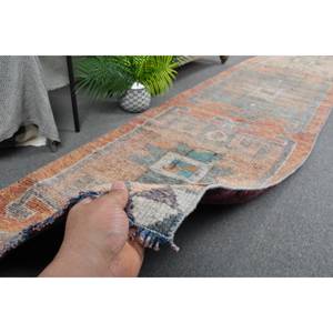 พรมถักแนววินเทจผ้าขนแกะ2.5 x 11.7ft เรียบพร้อมแผ่นรองยางสำหรับวัยรุ่นโถงทางเดินทรงสี่เหลี่ยมผืนผ้า - Product Image 3