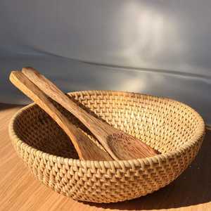 Boho Chic Rattan Wicker Serving <b>Tray</b> <b>Decorative</b> <b>Trays</b> for Home Decor - Product Image 3