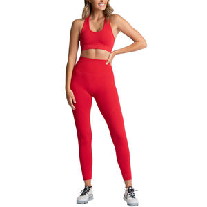 Conjunto de Yoga sin costuras de secado rápido para mujer, Reversible Sujetador deportivo, mallas, camisetas deportivas transpirables, pantalones, patrón sólido XS - Product Image 1