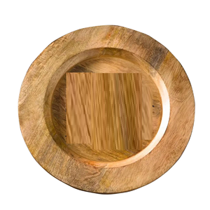 Assiette de chargeur en bois en gros 13 pouces design sculpté assiette de chargeur pour les articles de décoration de table de dîner - Product Image 4