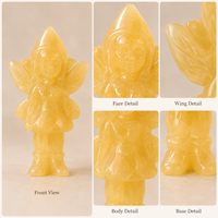 Figurine d'ange en pierre précieuse sculptée à la main en cristal naturel pour la décoration de la maison, la méditation, la collection et les cadeaux