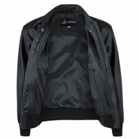 Blouson aviateur décontracté en cuir pour l'hiver, taille plus, unisexe, noir, fermeture éclair, doublure respirante, pour l'extérieur