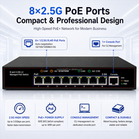 Kurumsal Katman 3 Yönetilebilir Akıllı 8 Portlu 2.5G Çoklu Gigabit 150W Konsol VLAN QoS SNMP PoE Switch 40Gbps Kapasiteli Wi-Fi 6 AP için