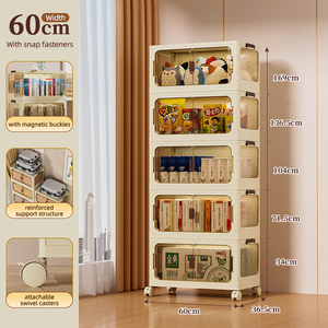 Mới Đến Đa Cấp Dày Gấp Quần Áo Đồ Ăn Nhẹ Tủ Lưu Trữ Đa Năng Đồ Lặt Vặt Di Chuyển Lưu Trữ Kệ Với Bánh Xe - Product Image 5