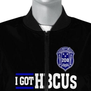 Chaqueta Bomber de Satén Zeta Phi Beta para Mujer, Premium, Estilo Griego de 1920, Ropa de Hermandad, Azul y Blanco, Bordado con el Escudo ZPB, Transpirable - Product Image 5