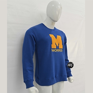 Vêtements universitaires tendance en gros, unisexe, en coton de haute qualité, avec patchs en crochet et broderies personnalisées, logo sur mesure, coupe classique - Product Image 2