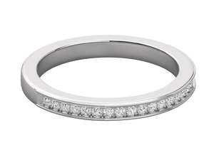 Fashion 925 <b>Silver</b> 14K Gold Plated Lab Grown Brilliant Cut Diamond Classic IGI Certified Women Half Eternity <b>Wedding</b> <b>Band</b> - Product Image 4