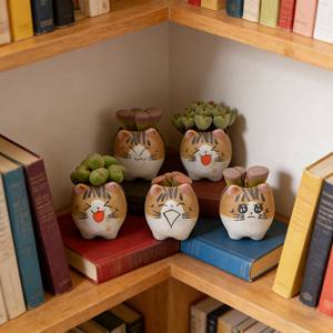 Pot Tanaman Mini Keramik Hewan Lucu Bergaya Rustic Ramah Lingkungan Tahan Lama, Pot Sukulen Kucing Imut, Pot Bunga Mini Kreatif - Product Image 4
