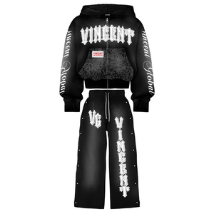 Chándales Deportivos Casuales para Hombre con Franja Lateral, Pedrería de Alta Calidad, Efecto Decolorado por el Sol, 100% Algodón, Personalizables - Product Image 2